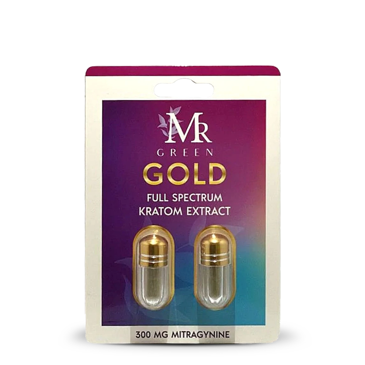 Gold Full Spectrom Kratom Extract, front side, 300Mg