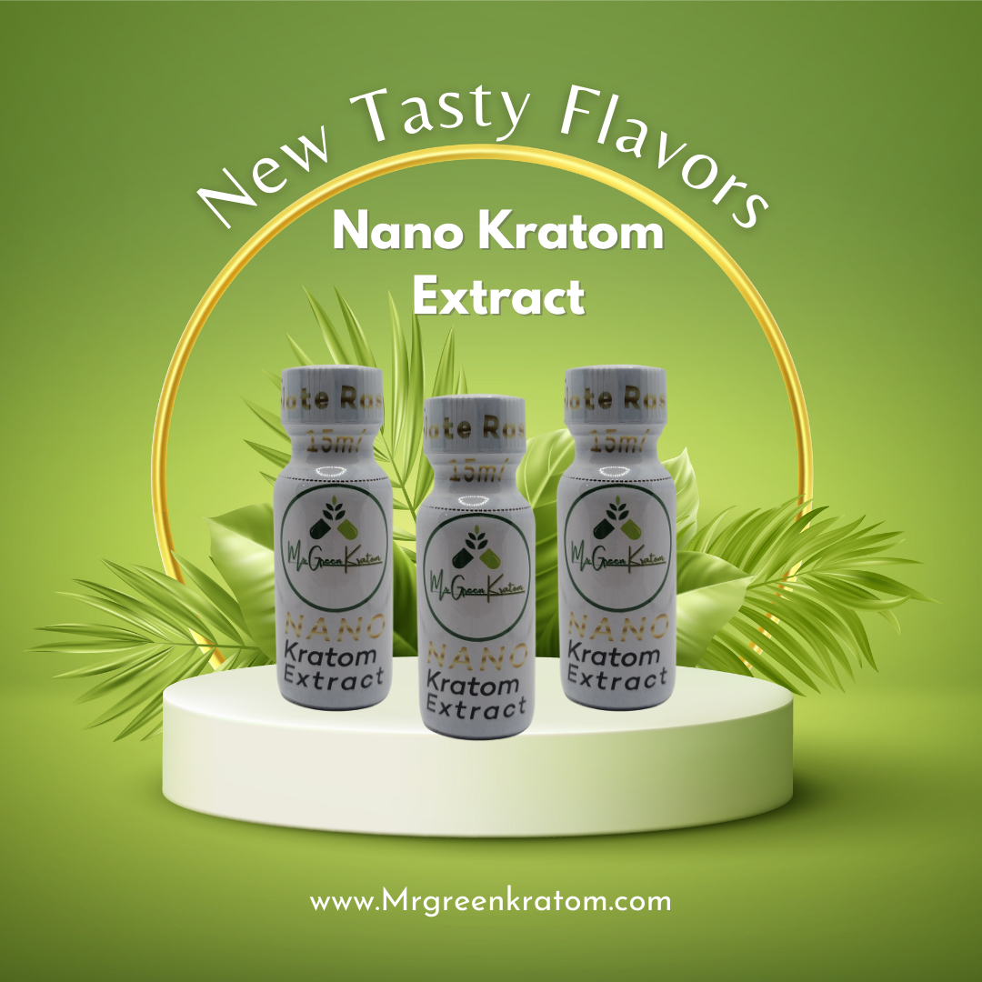 Kratom Extract Shots, front side, chocolate raspberry, root beer , Dulce De Leche 